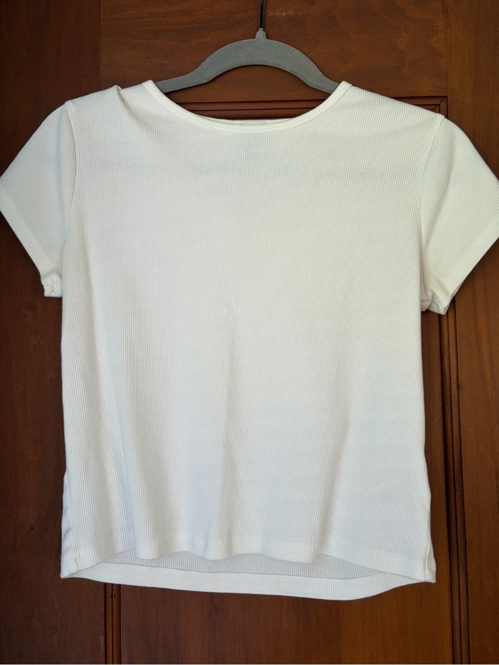 wild fable White Ribbed Short Sleeve Tee